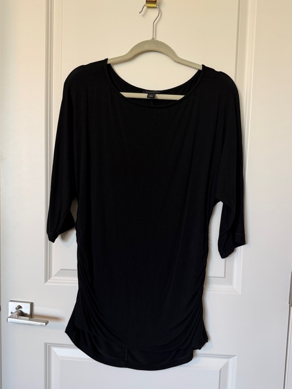 Banana Republic Black Dolman Sleeve Ruched Side Top XL